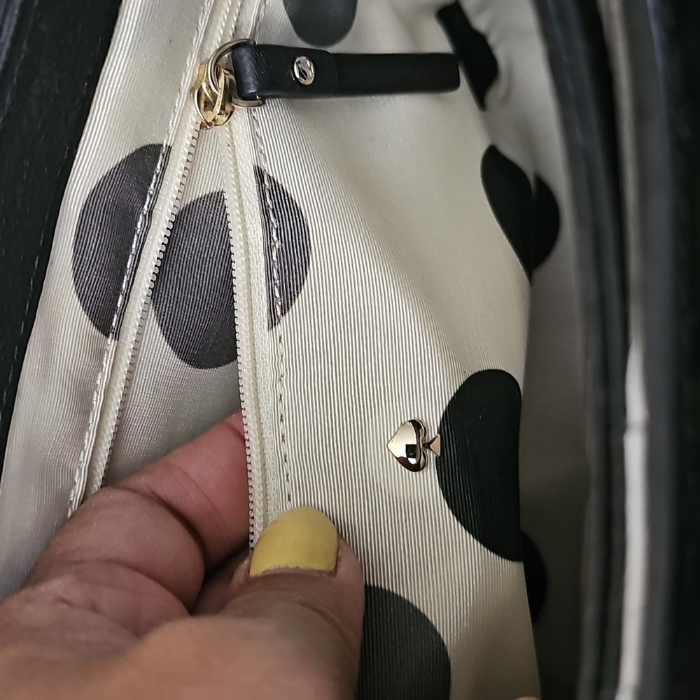 Vtg Kate Spade Black Leather Shoulder Bag - Picture 6 of 9